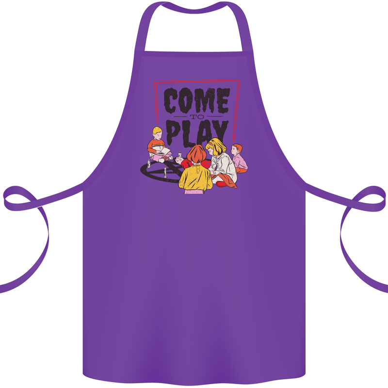 Come to Play Lets Summon Demons Ouija Board Cotton Apron 100% Organic Purple