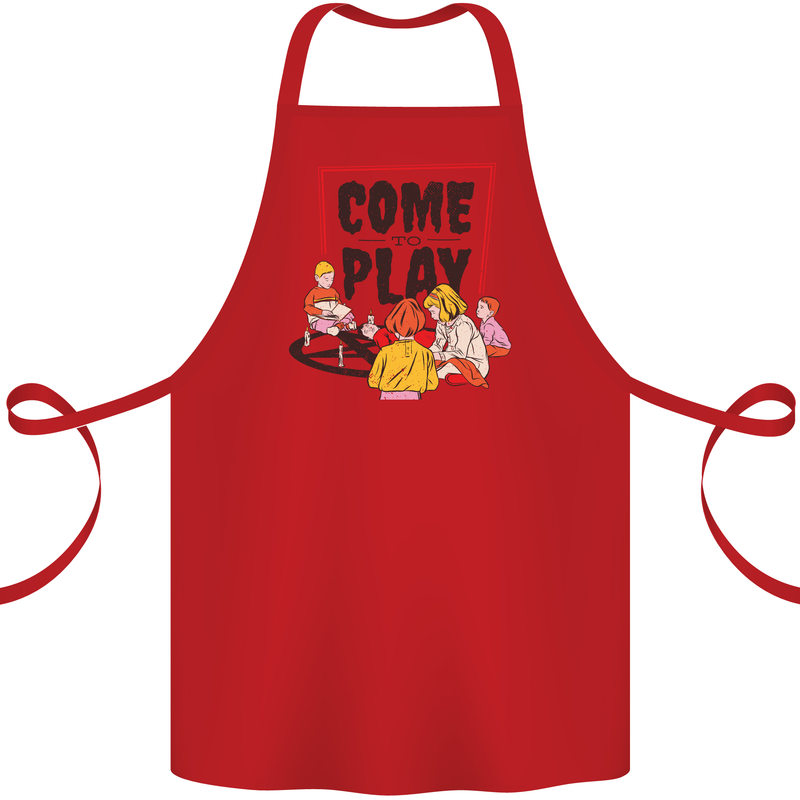 Come to Play Lets Summon Demons Ouija Board Cotton Apron 100% Organic Red