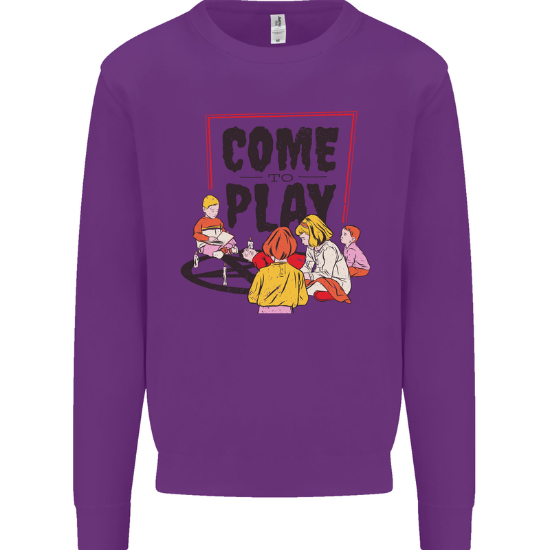 Come to Play Lets Summon Demons Ouija Board Kids Sweatshirt Jumper Purple