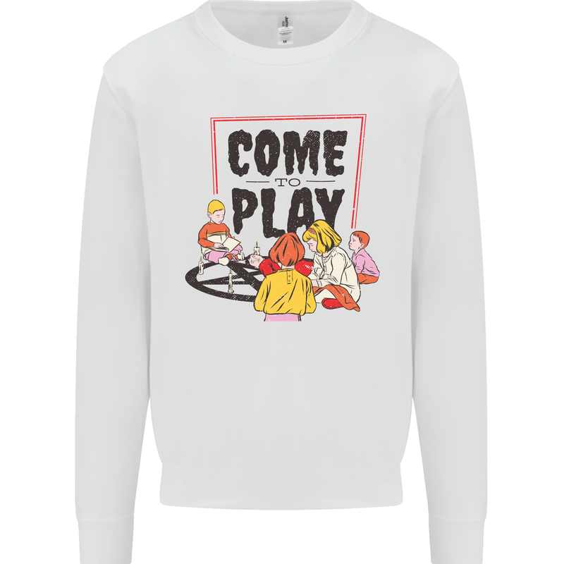 Come to Play Lets Summon Demons Ouija Board Kids Sweatshirt Jumper White