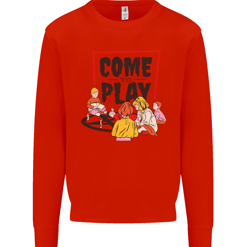 Come to Play Lets Summon Demons Ouija Board Mens Sweatshirt Jumper Bright Red