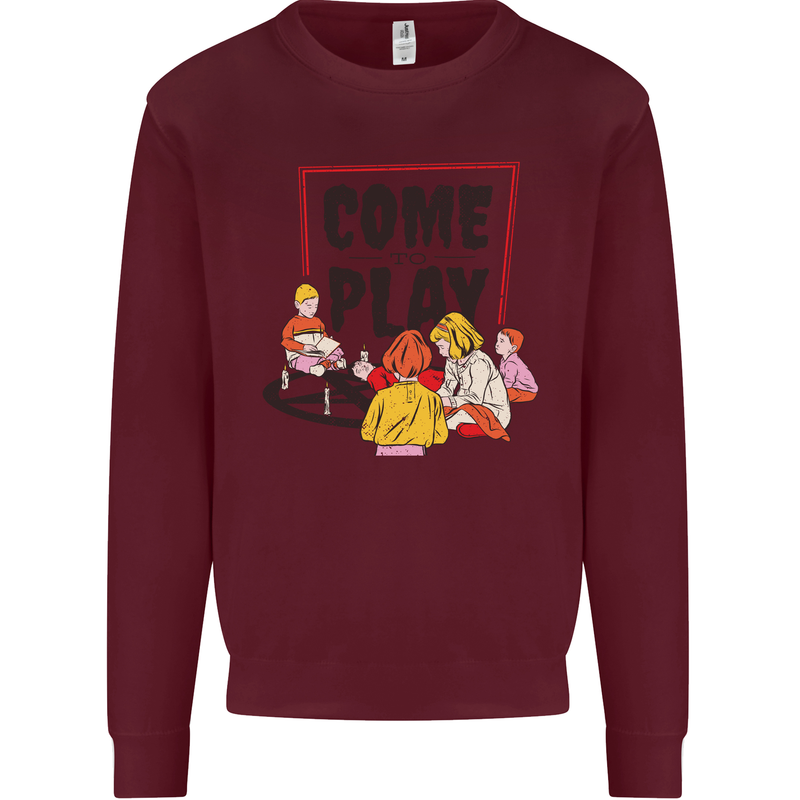 Come to Play Lets Summon Demons Ouija Board Mens Sweatshirt Jumper Maroon