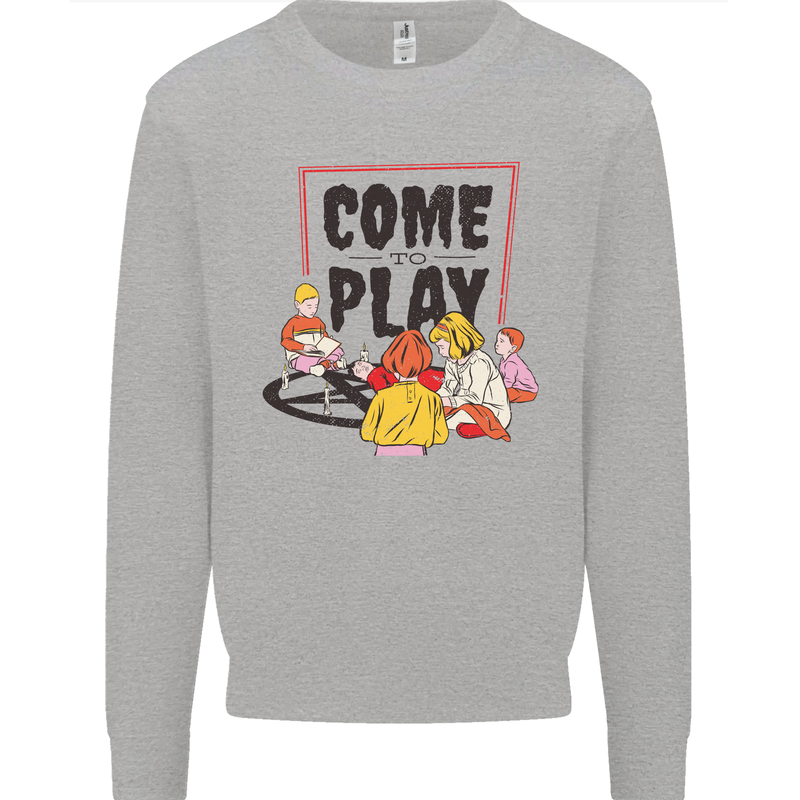 Come to Play Lets Summon Demons Ouija Board Mens Sweatshirt Jumper Sports Grey