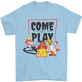 Come to Play Lets Summon Demons Ouija Board Mens T-Shirt Cotton Gildan Light Blue