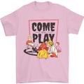 Come to Play Lets Summon Demons Ouija Board Mens T-Shirt Cotton Gildan Light Pink
