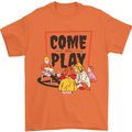 Come to Play Lets Summon Demons Ouija Board Mens T-Shirt Cotton Gildan Orange