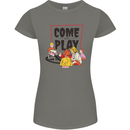 Come to Play Lets Summon Demons Ouija Board Womens Petite Cut T-Shirt Charcoal