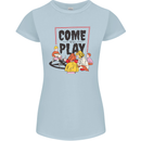 Come to Play Lets Summon Demons Ouija Board Womens Petite Cut T-Shirt Light Blue