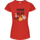 Come to Play Lets Summon Demons Ouija Board Womens Petite Cut T-Shirt Red