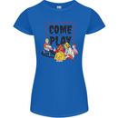 Come to Play Lets Summon Demons Ouija Board Womens Petite Cut T-Shirt Royal Blue