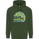 Comma Chameleon Funny Lizard Childrens Kids Hoodie Forest Green