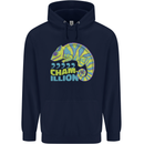 Comma Chameleon Funny Lizard Childrens Kids Hoodie Navy Blue