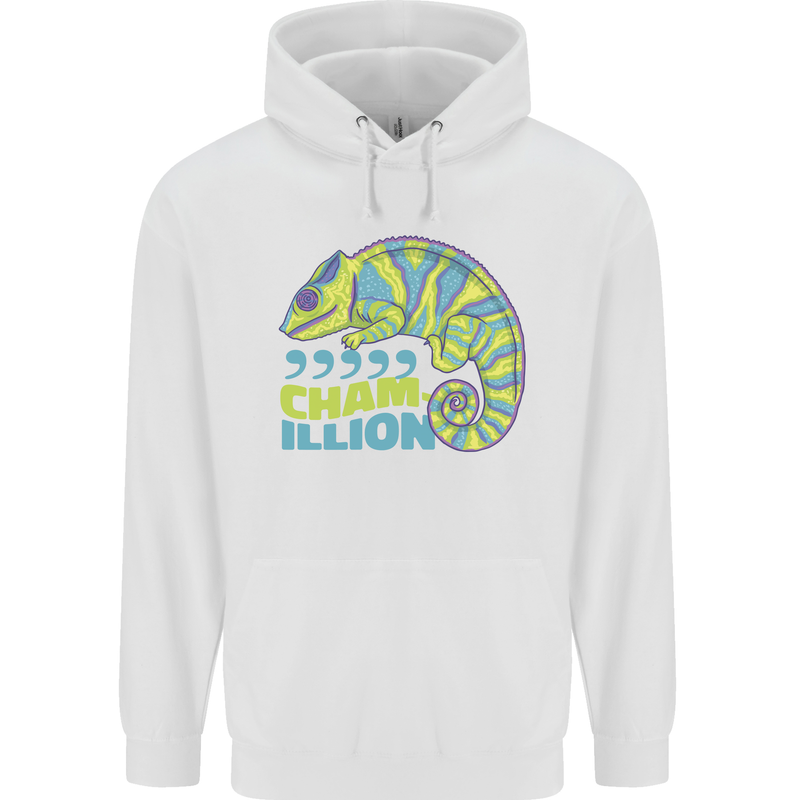Comma Chameleon Funny Lizard Childrens Kids Hoodie White