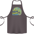 Comma Chameleon Funny Lizard Cotton Apron 100% Organic Dark Grey