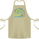 Comma Chameleon Funny Lizard Cotton Apron 100% Organic Khaki