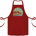 Comma Chameleon Funny Lizard Cotton Apron 100% Organic Maroon