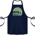 Comma Chameleon Funny Lizard Cotton Apron 100% Organic Navy Blue