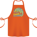 Comma Chameleon Funny Lizard Cotton Apron 100% Organic Orange