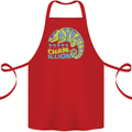 Comma Chameleon Funny Lizard Cotton Apron 100% Organic Red