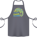 Comma Chameleon Funny Lizard Cotton Apron 100% Organic Steel