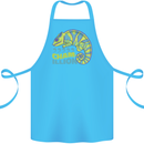 Comma Chameleon Funny Lizard Cotton Apron 100% Organic Turquoise