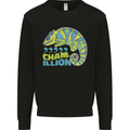 Comma Chameleon Funny Lizard Kids Sweatshirt Jumper Black