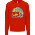 Comma Chameleon Funny Lizard Kids Sweatshirt Jumper Bright Red