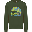 Comma Chameleon Funny Lizard Kids Sweatshirt Jumper Forest Green