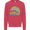 Comma Chameleon Funny Lizard Kids Sweatshirt Jumper Heliconia