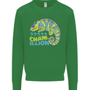 Comma Chameleon Funny Lizard Kids Sweatshirt Jumper Irish Green