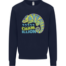 Comma Chameleon Funny Lizard Kids Sweatshirt Jumper Navy Blue