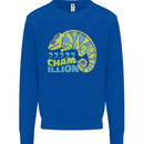 Comma Chameleon Funny Lizard Kids Sweatshirt Jumper Royal Blue