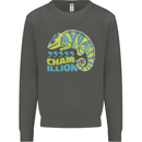 Comma Chameleon Funny Lizard Kids Sweatshirt Jumper Storm Grey