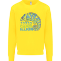 Comma Chameleon Funny Lizard Kids Sweatshirt Jumper Yellow