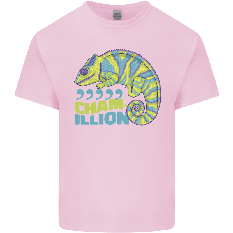 Comma Chameleon Funny Lizard Kids T-Shirt Childrens Light Pink