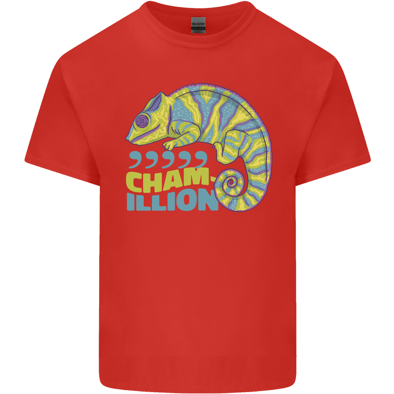 Comma Chameleon Funny Lizard Kids T-Shirt Childrens Red