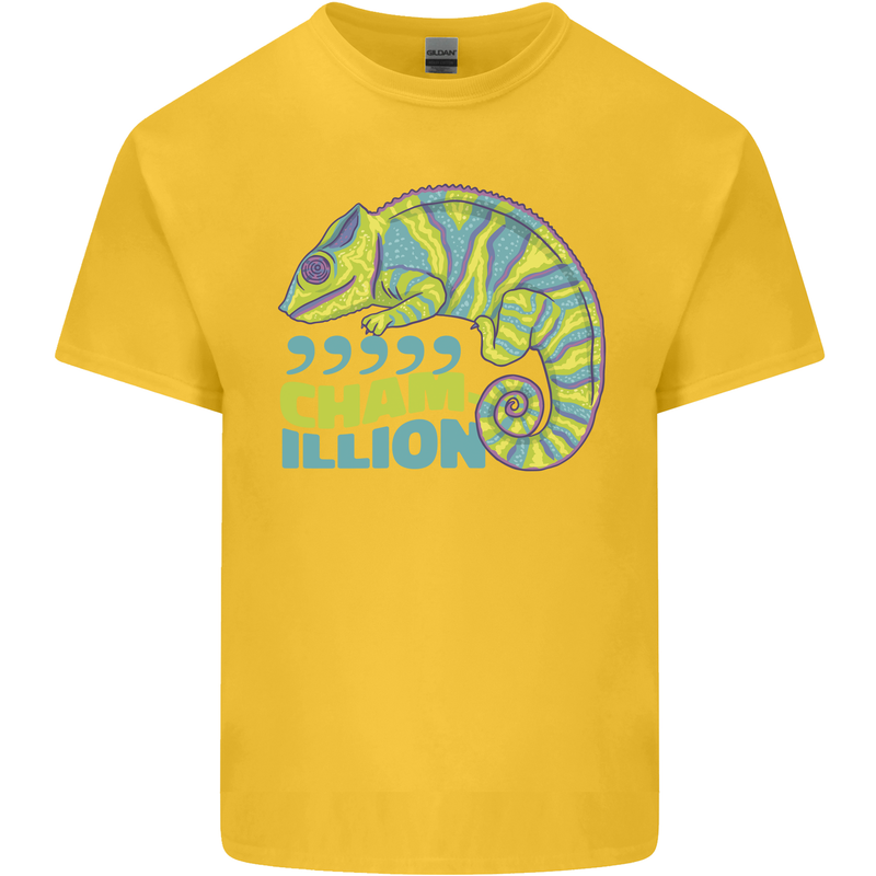 Comma Chameleon Funny Lizard Kids T-Shirt Childrens Yellow