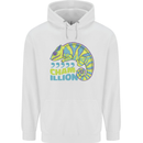 Comma Chameleon Funny Lizard Mens 80% Cotton Hoodie White