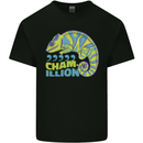 Comma Chameleon Funny Lizard Mens Cotton T-Shirt Tee Top Black