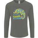Comma Chameleon Funny Lizard Mens Long Sleeve T-Shirt Charcoal