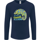 Comma Chameleon Funny Lizard Mens Long Sleeve T-Shirt Navy Blue