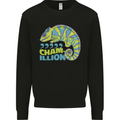 Comma Chameleon Funny Lizard Mens Sweatshirt Jumper Black