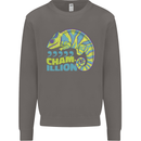 Comma Chameleon Funny Lizard Mens Sweatshirt Jumper Charcoal
