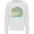 Comma Chameleon Funny Lizard Mens Sweatshirt Jumper White