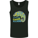 Comma Chameleon Funny Lizard Mens Vest Tank Top Black