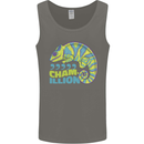 Comma Chameleon Funny Lizard Mens Vest Tank Top Charcoal