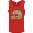Comma Chameleon Funny Lizard Mens Vest Tank Top Red