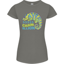 Comma Chameleon Funny Lizard Womens Petite Cut T-Shirt Charcoal