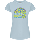 Comma Chameleon Funny Lizard Womens Petite Cut T-Shirt Light Blue