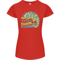 Comma Chameleon Funny Lizard Womens Petite Cut T-Shirt Red